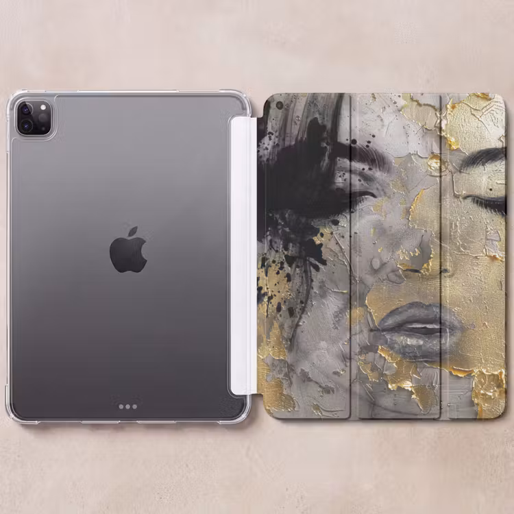 iPad-Hülle - Frau - Kunst - Gold - Schwarz — 6