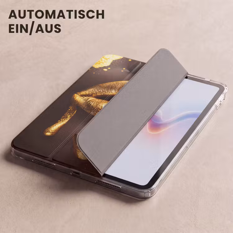 iPad-Hülle - Goldene Lippen - Gesicht - Frau - Modern — 5