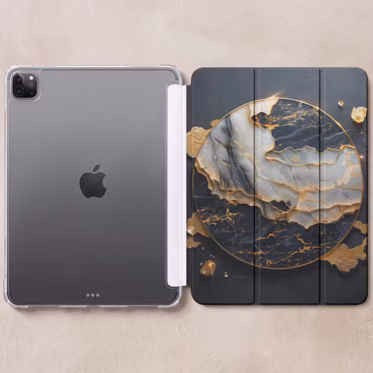 iPad-Hülle - Kunst - Gold - Schwarz - Modern - Abstrakt — 6
