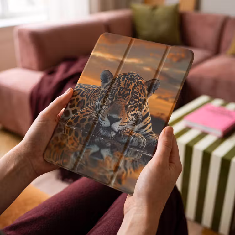 iPad-Hülle - Natur - Leopard - Tier - Sonnenuntergang - Modern — 4