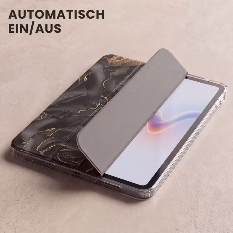 iPad-Hülle - Rosen - Schwarz - Blumen - Gold — 5