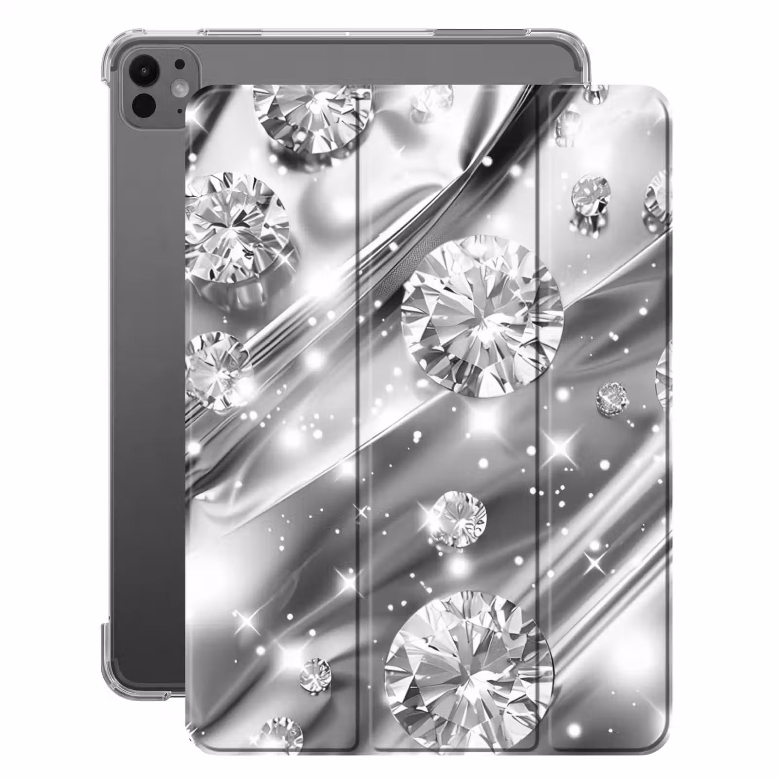iPad-Hülle - Abstrakt - Diamant - Luxus - Modern - Silber — 1
