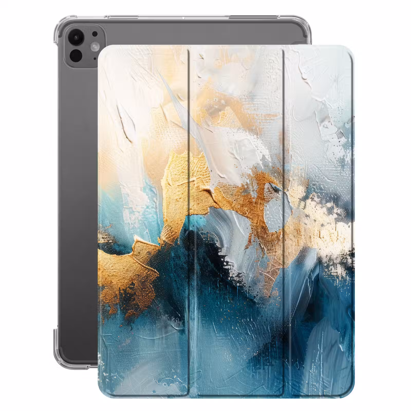 iPad-Hülle - Abstrakt - Kunst - Gold - Blau — 1