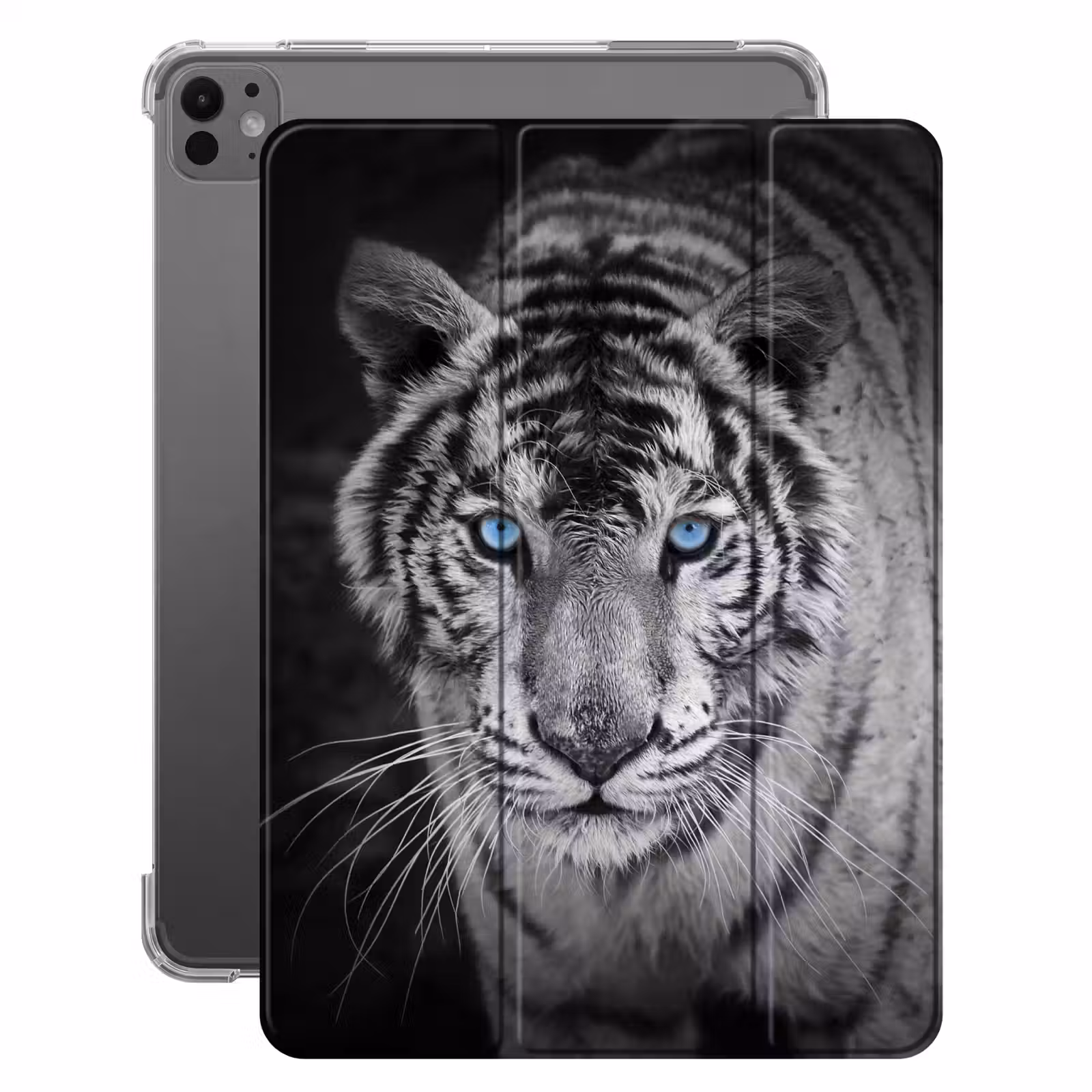 iPad-Hülle - Tiger - Tier - Schwarz - Blau - Modern — 1