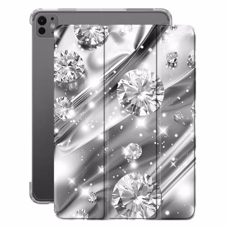 iPad-Hülle - Abstrakt - Diamant - Luxus - Modern - Silber — 1