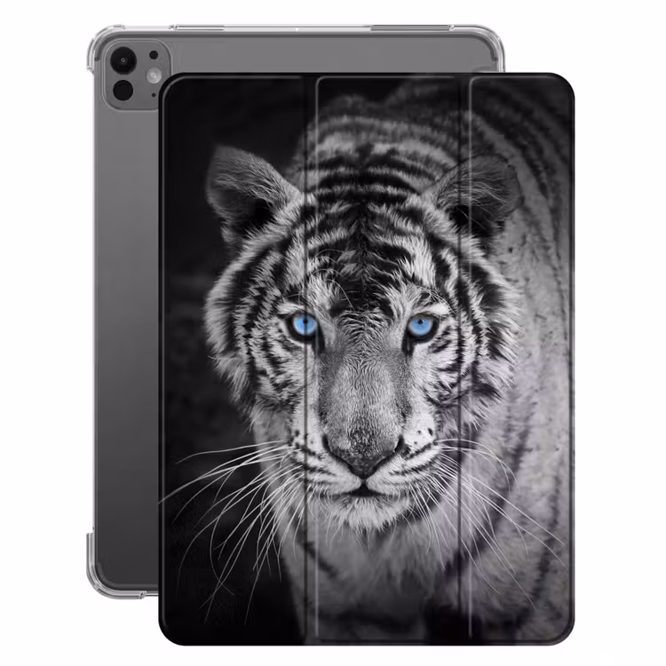 iPad-Hülle - Tiger - Tier - Schwarz - Blau - Modern — 1
