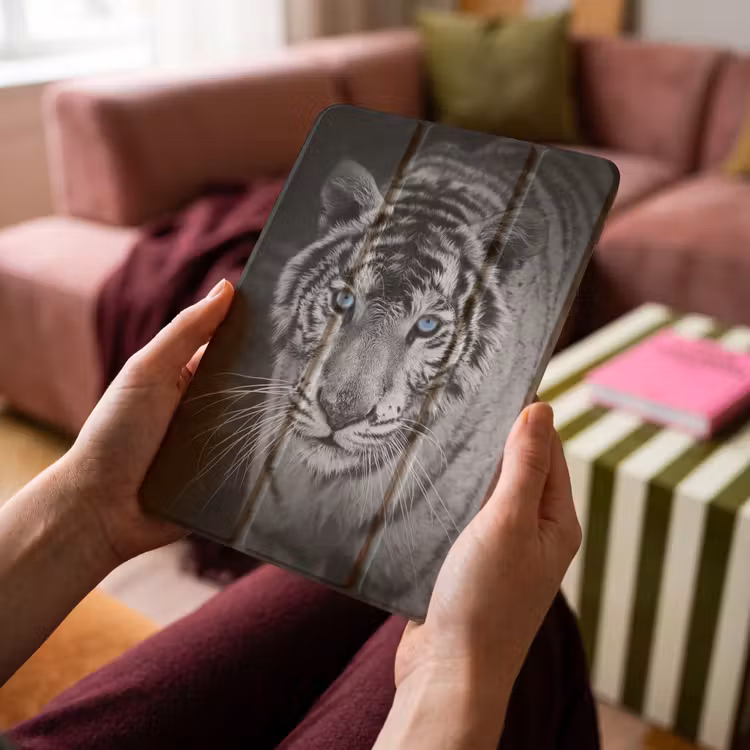 iPad-Hülle - Tiger - Tier - Schwarz - Blau - Modern — 4