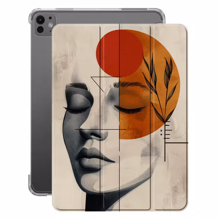 iPad-Hülle - Gesicht - Kreise - Kunst - Modern — 1