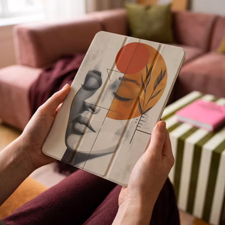 iPad-Hülle - Gesicht - Kreise - Kunst - Modern — 4