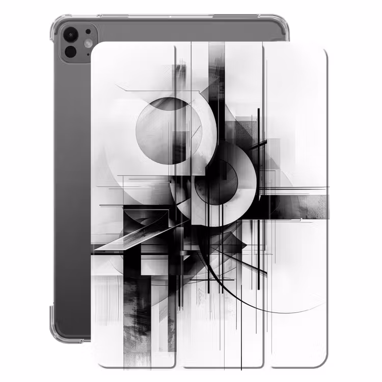 iPad-Hülle - Abstrakt - Kunst - Modern - Schwarz und weiß — 1