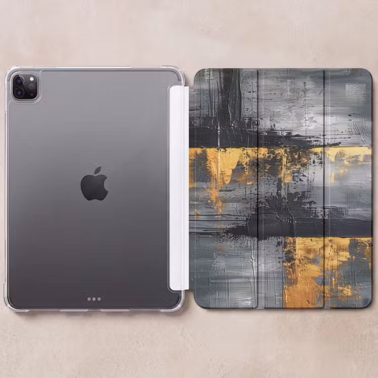 iPad-Hülle - Modern - Gold - Grau - Gemustert — 6