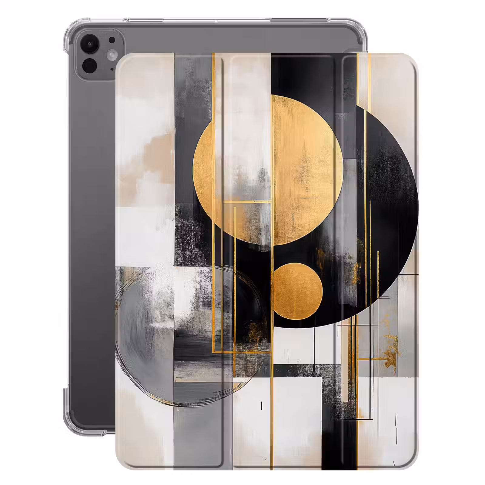 iPad-Hülle - Abstrakt - Gold - Silber - Formen - Ästhetisch - Modern — 1