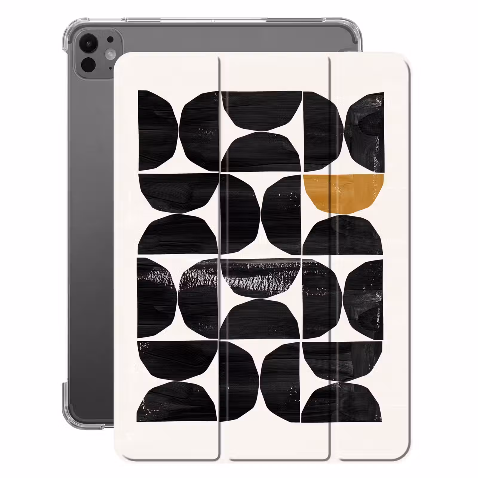 iPad-Hülle - Modern - Halbkreis - Gold - Schwarz — 1