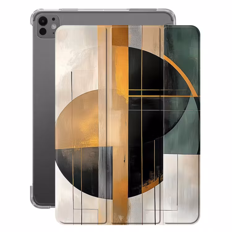 iPad-Hülle - Abstrakt - Gold - Bronze - Grün - Formen - Modern — 1