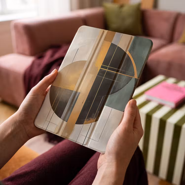 iPad-Hülle - Abstrakt - Gold - Bronze - Grün - Formen - Modern — 4