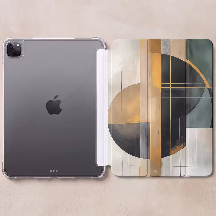 iPad-Hülle - Abstrakt - Gold - Bronze - Grün - Formen - Modern — 6