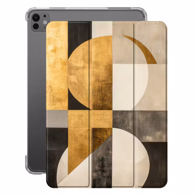iPad-Hülle - Abstrakt - Gold - Grau - Formen - Geometrisch — 1