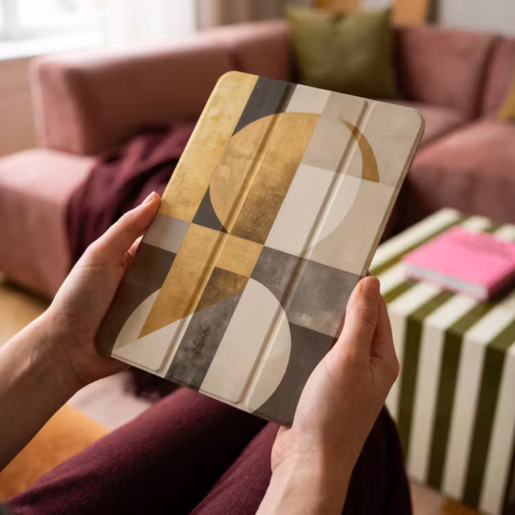 iPad-Hülle - Abstrakt - Gold - Grau - Formen - Geometrisch — 4