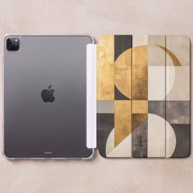 iPad-Hülle - Abstrakt - Gold - Grau - Formen - Geometrisch — 6