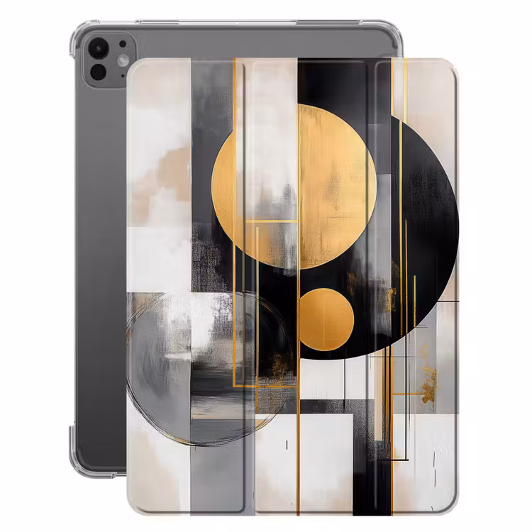 iPad-Hülle - Abstrakt - Gold - Silber - Formen - Ästhetisch - Modern — 1