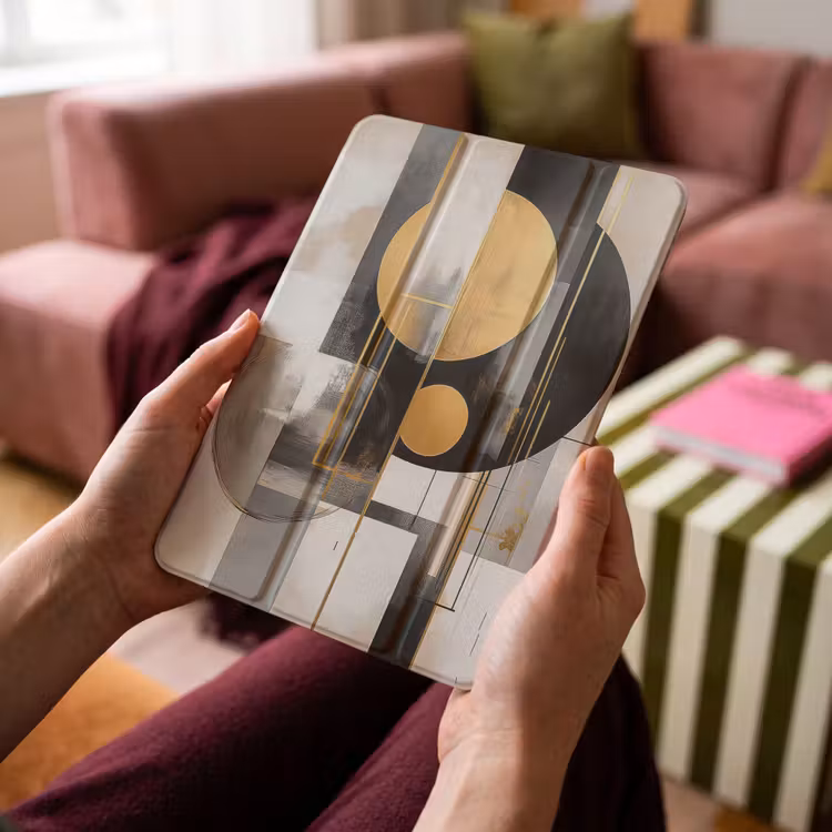 iPad-Hülle - Abstrakt - Gold - Silber - Formen - Ästhetisch - Modern — 4