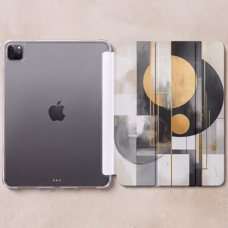 iPad-Hülle - Abstrakt - Gold - Silber - Formen - Ästhetisch - Modern — 6