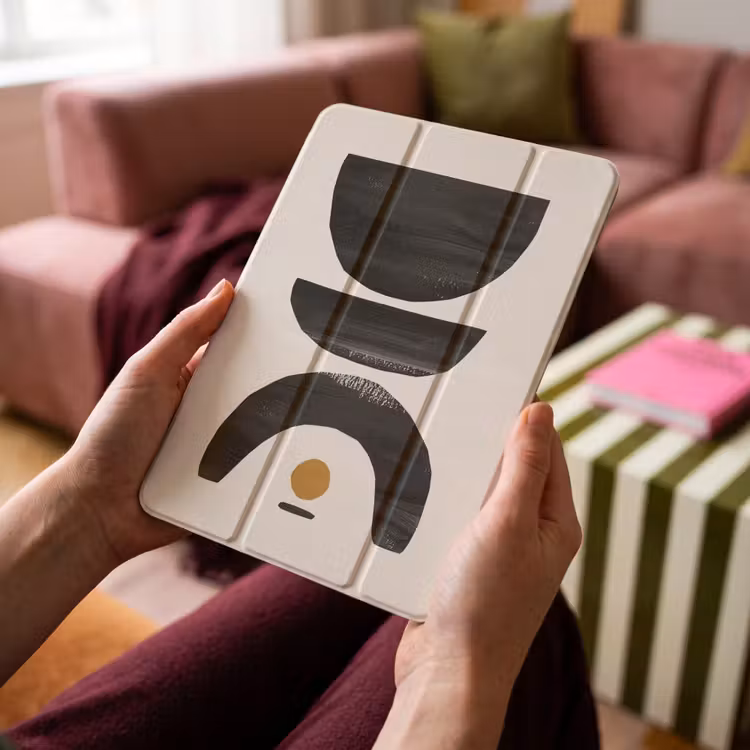 iPad-Hülle - Abstrakt - Halbkreis - Kunst - Schwarz und weiß — 4