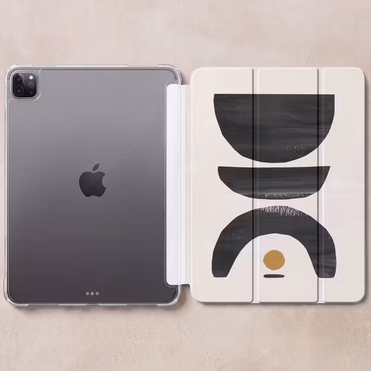 iPad-Hülle - Abstrakt - Halbkreis - Kunst - Schwarz und weiß — 6