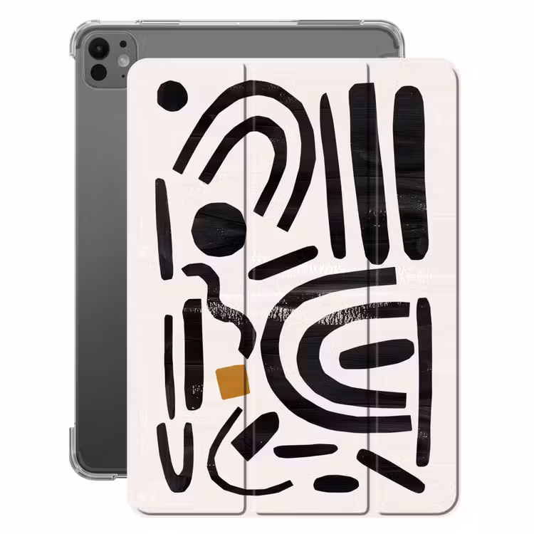 iPad-Hülle - Abstrakt - Kunst - Formen - Schwarz — 1