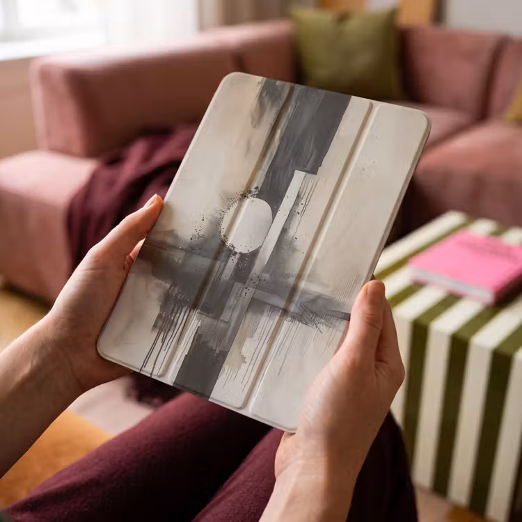 iPad-Hülle - Abstrakt - Schwarz und Weiß - Farbe - Modern — 4
