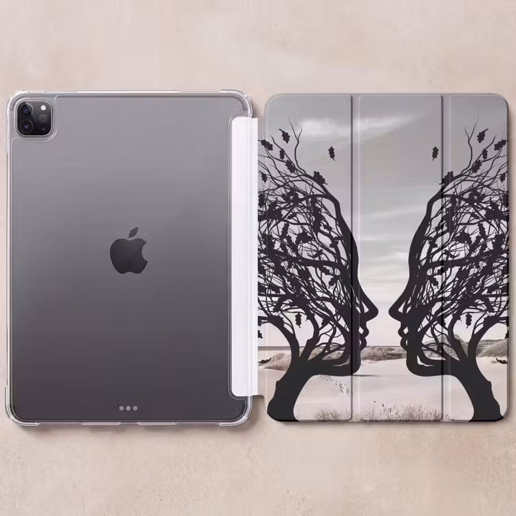 iPad-Hülle - Bäume - Gesicht - Blätter - Moderne Kunst — 6