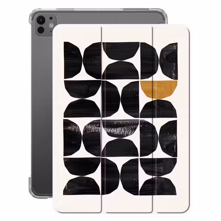 iPad-Hülle - Modern - Halbkreis - Gold - Schwarz — 1