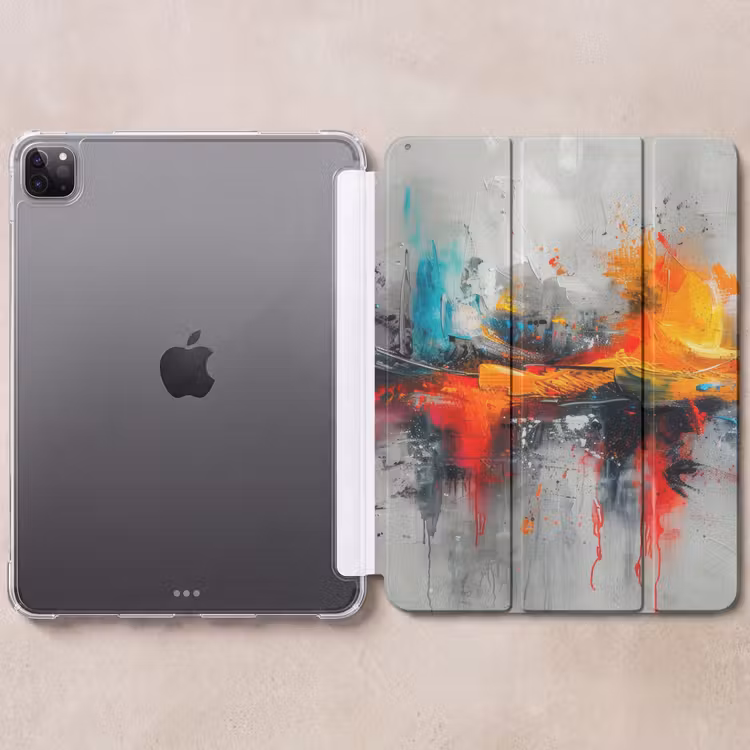 iPad-Hülle - Modern - Orange - Grau - Kunst — 6