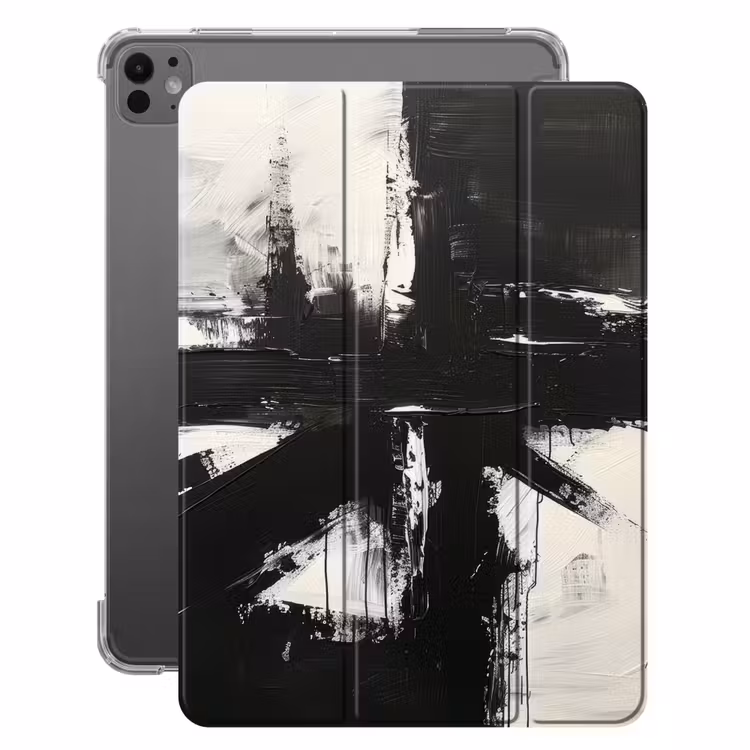 iPad-Hülle - Modern - Schwarz und weiß - Abstrakt - Kunst — 1