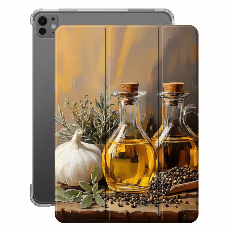 iPad-Hülle - Stilleben - Olivenöl - Knoblauch - Kräuter — 1