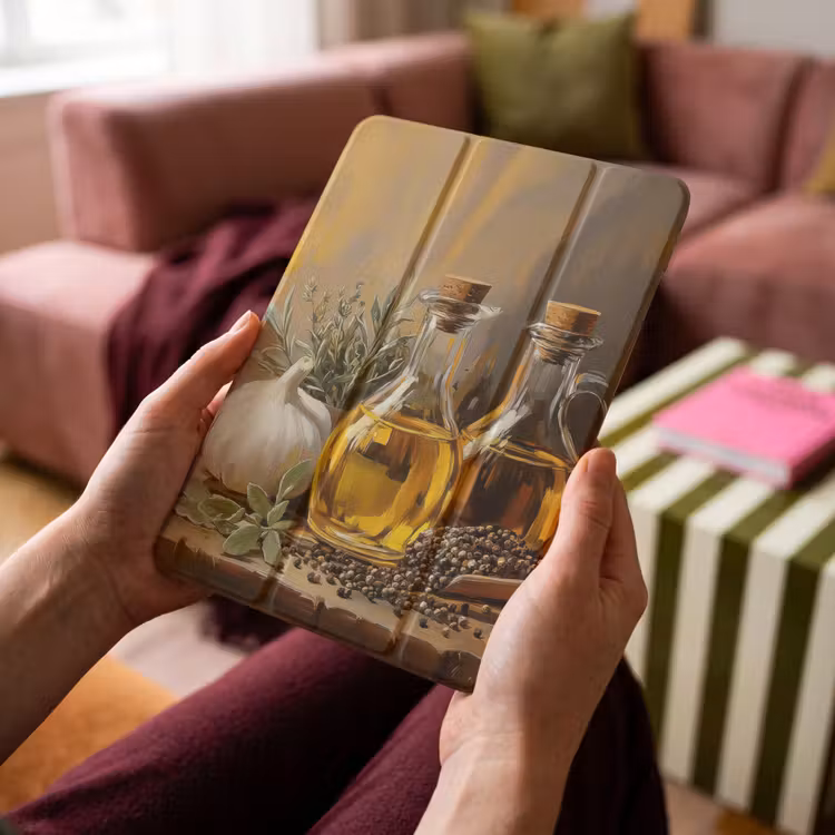 iPad-Hülle - Stilleben - Olivenöl - Knoblauch - Kräuter — 4