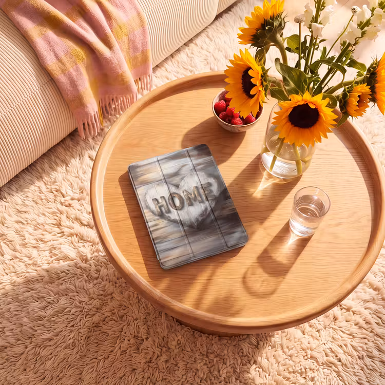 iPad-Hülle - Zuhause - Herz - Holzoptik - Liebe — 2