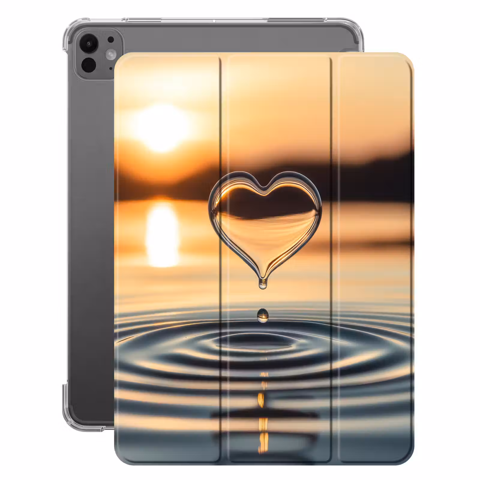 iPad-Hülle - Herz - Wasser - Sonnenuntergang - Natur - Zen — 1