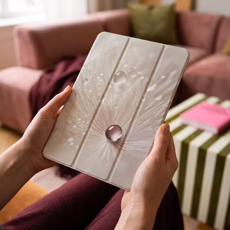 iPad-Hülle - Blume - Abstrakt - Weiß - Wasser - Natur — 4