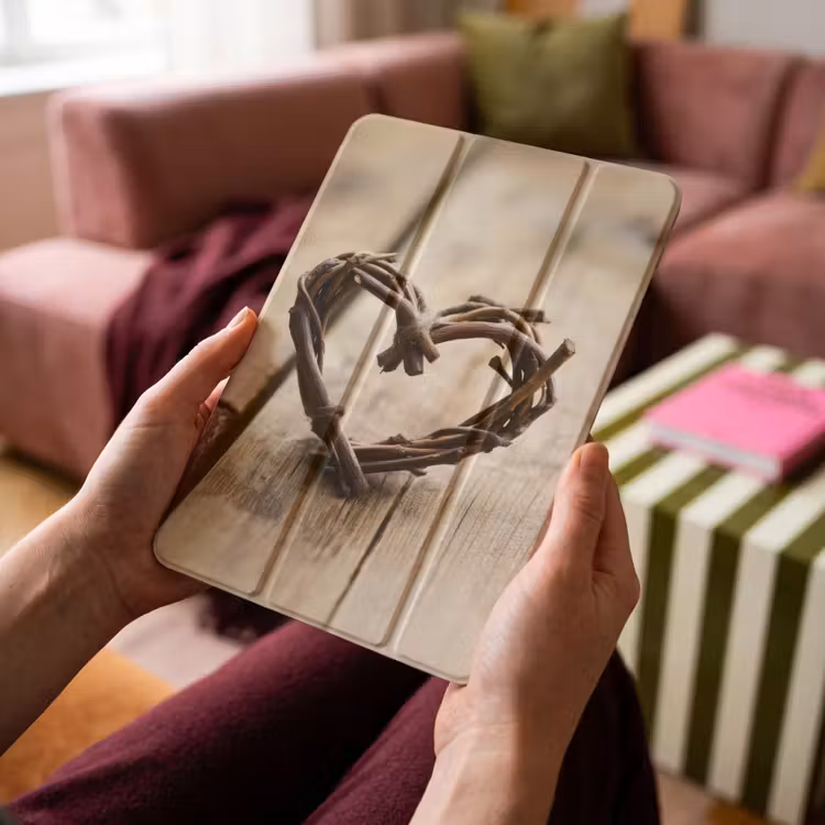 iPad-Hülle - Herz - Holz - Natur - Äste - Braun — 4