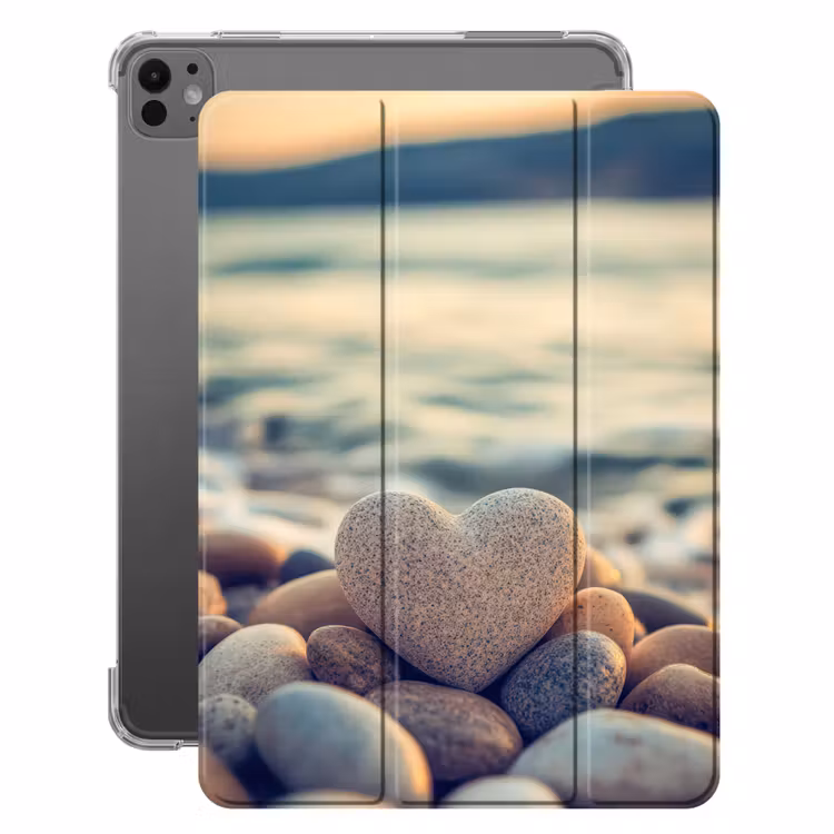 iPad-Hülle - Herz - Steine - Natur - Kieselsteine - Zen - Kieselsteine — 1