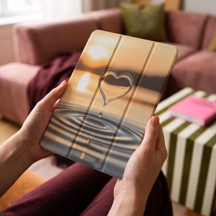 iPad-Hülle - Herz - Wasser - Sonnenuntergang - Natur - Zen — 4