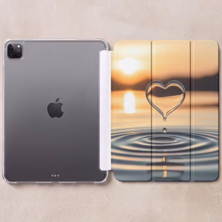 iPad-Hülle - Herz - Wasser - Sonnenuntergang - Natur - Zen — 6