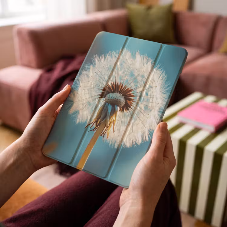 iPad-Hülle - Löwenzahn - Natur - Blumen - Blau — 4