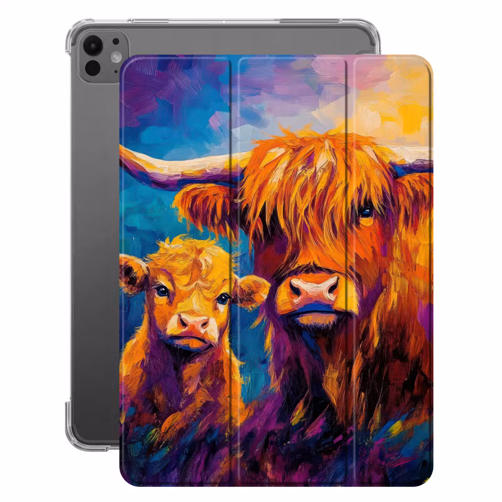 iPad-Hülle - Schottischer Hochländer - Kühe - Tiere - Kunst — 1