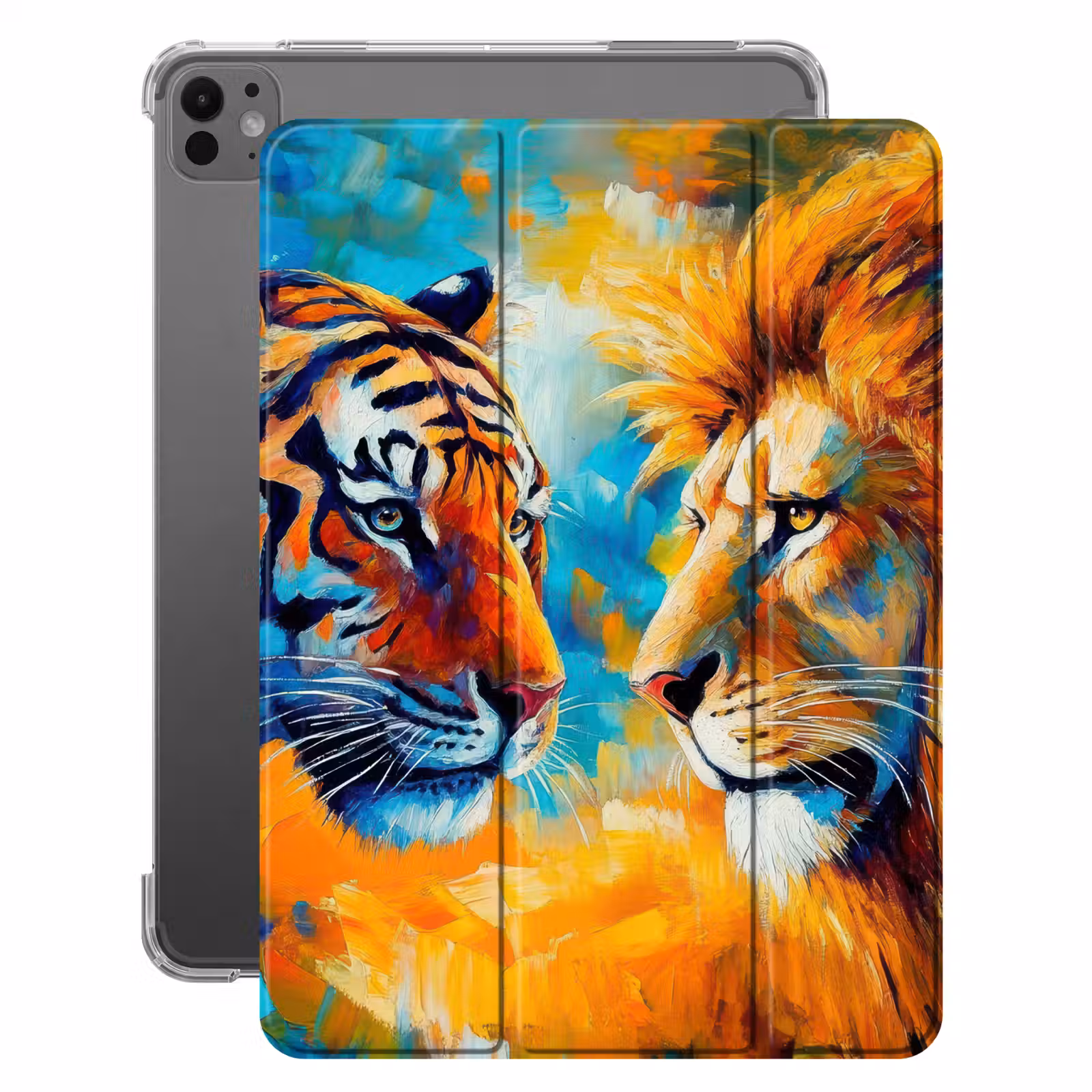 iPad-Hülle - Tiere - Kunst - Löwe - Tiger — 1