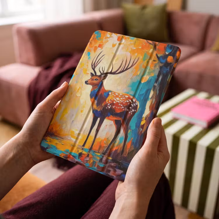 iPad-Hülle - Hirsche - Waldtiere - Natur - Kunst — 4