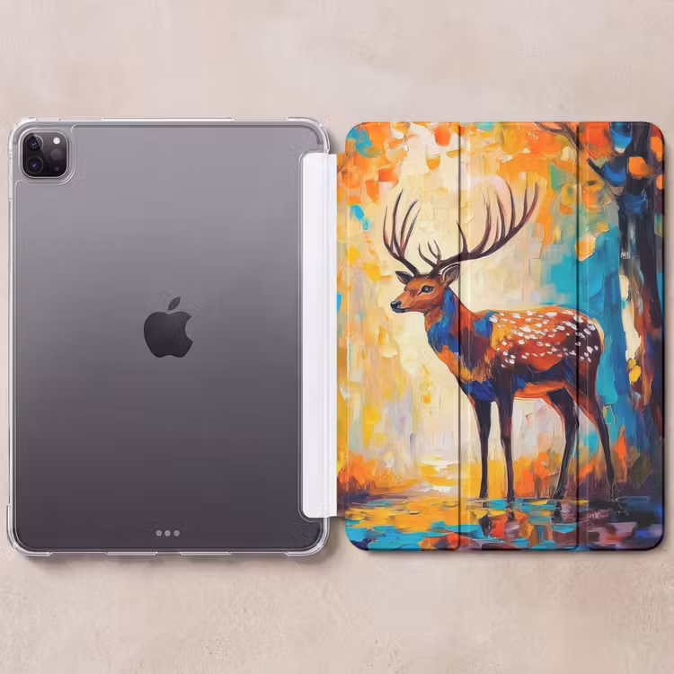 iPad-Hülle - Hirsche - Waldtiere - Natur - Kunst — 6