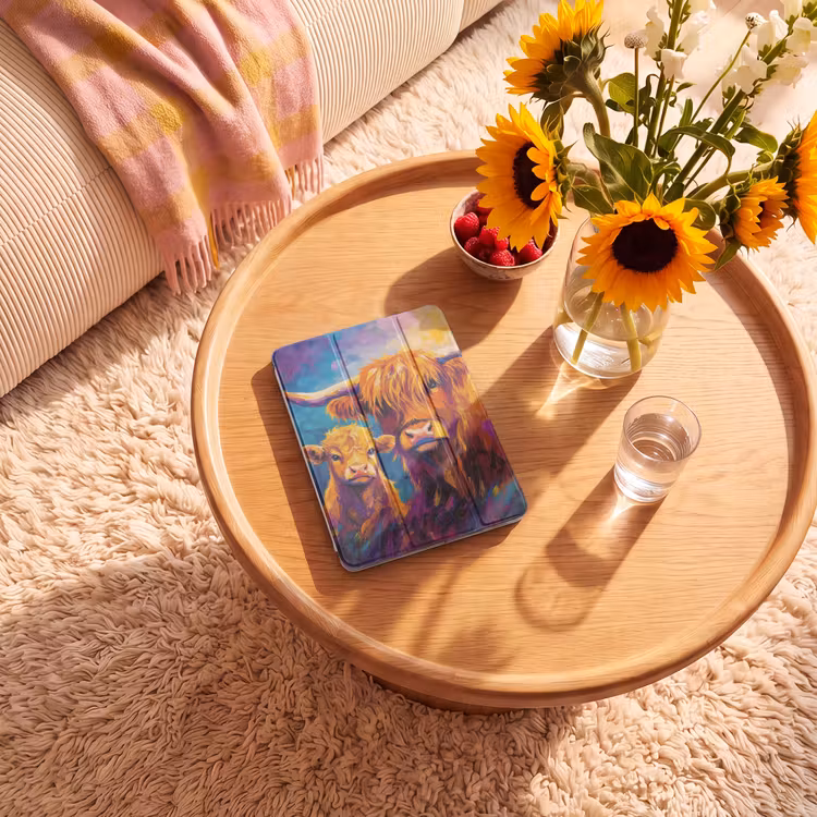 iPad-Hülle - Schottischer Hochländer - Kühe - Tiere - Kunst — 2
