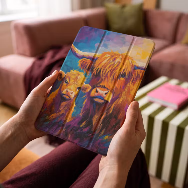 iPad-Hülle - Schottischer Hochländer - Kühe - Tiere - Kunst — 4